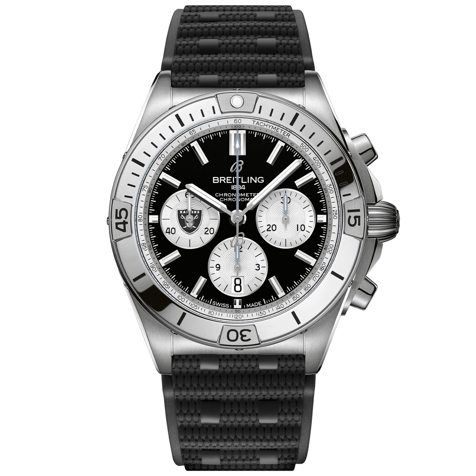 Chronomat_B0142_AB01342B1B1S1_RUBBER_LAS_VEGAS_RAIDERS_DIGITAL-scaled-1.png Chronomat B01 42 NFL Las Vegas Raiders Edition AB01342B1B1S1 - Image 1