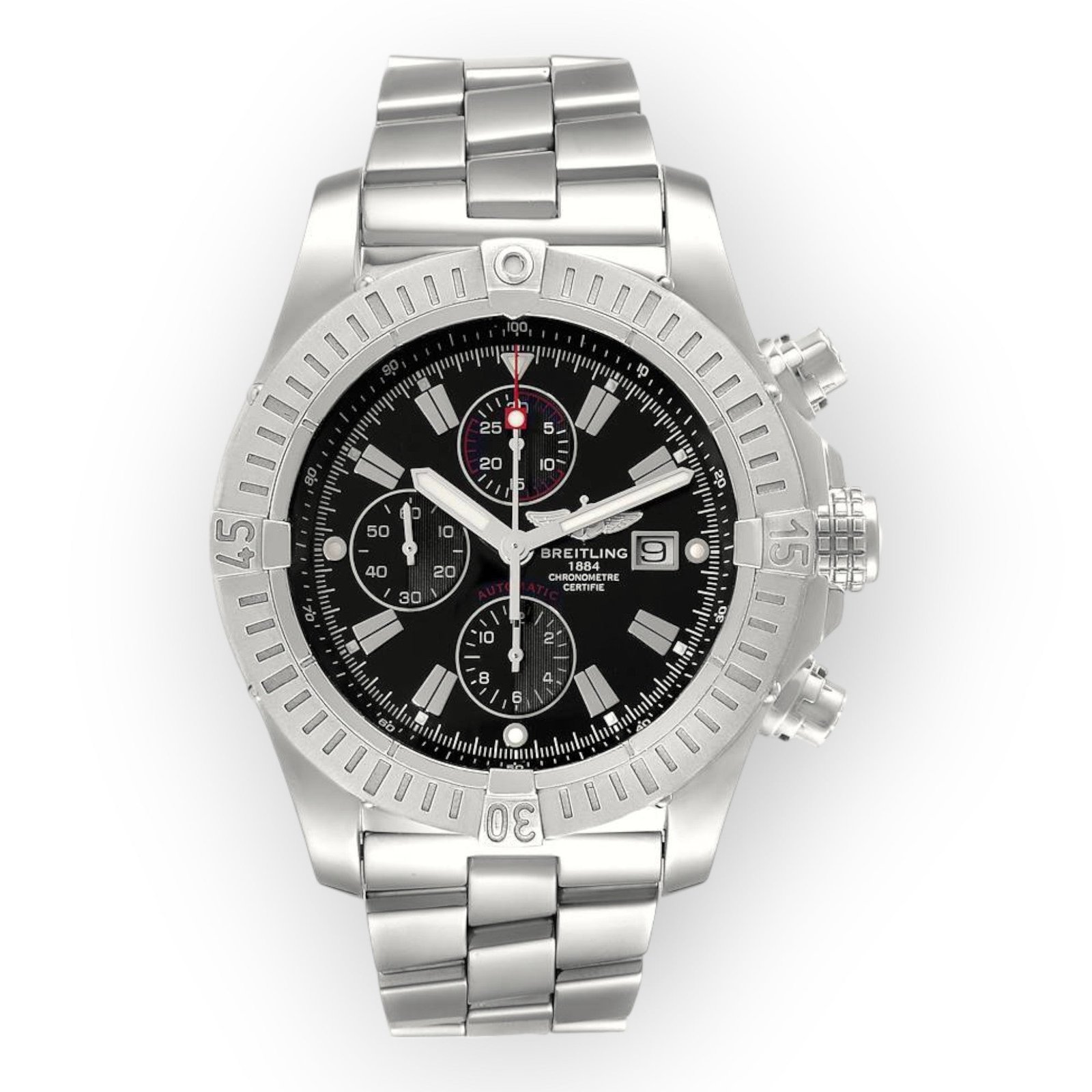 Pre-Owned-Breitling-Super-Avenger-A13370-Black-Dial-Chronograph-Steel-Mens-Watch-JD-Watches-NY.jpg Breitling Super Avenger A13370 Black Dial Chronograph Steel Mens Watch - 图片 1