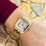 Cartier 18K Yellow Gold Panthere De Cartier 883969 Large Diamond Watch - Image 5