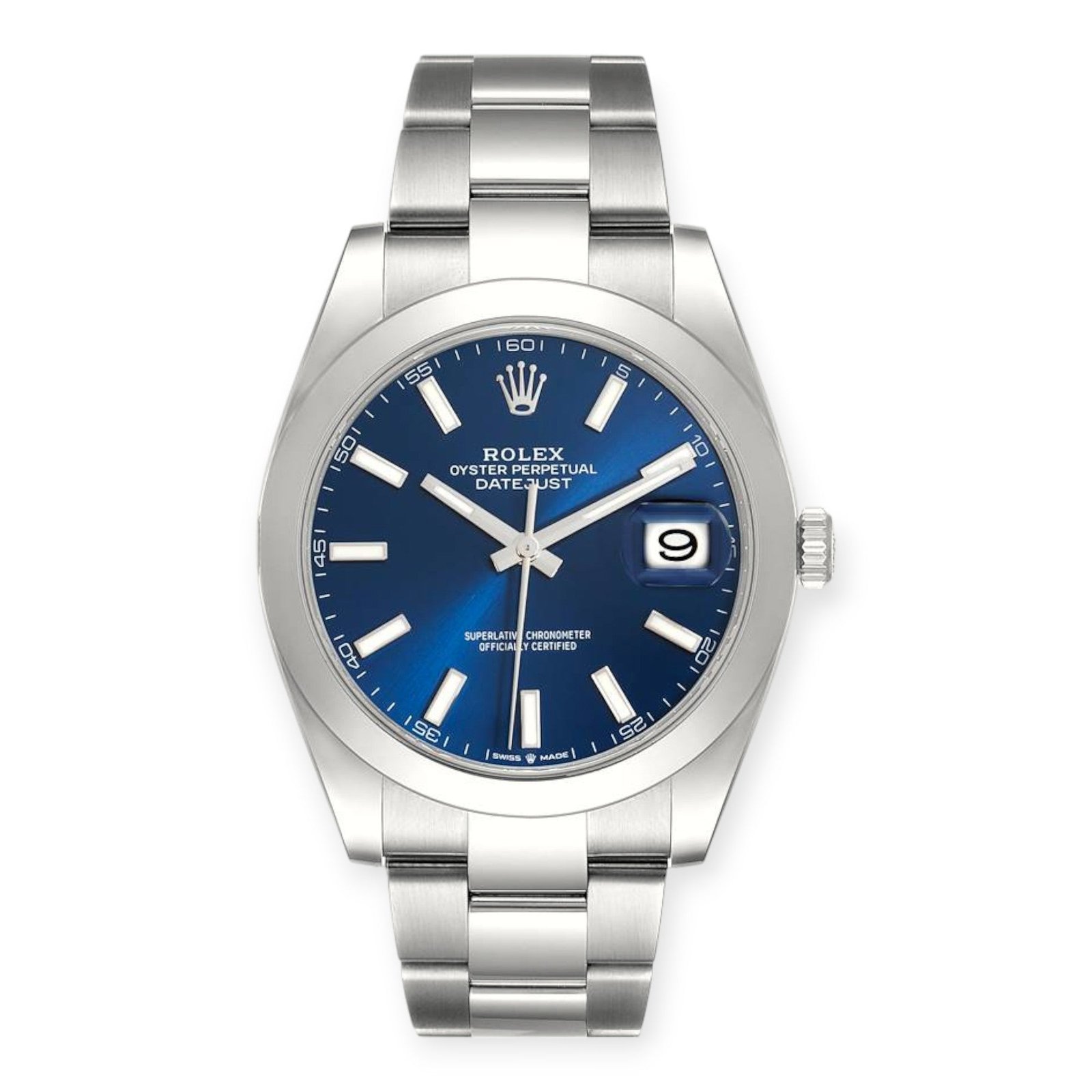Pre-Owned-Rolex-Datejust-41-Blue-Dial-Ref-126300-Smooth-Bezel-Steel-Mens-Watch-JD-Watches-NY.jpg Rolex Datejust 41 Blue Dial Ref 126300 Smooth Bezel Steel Mens Watch - Image 1