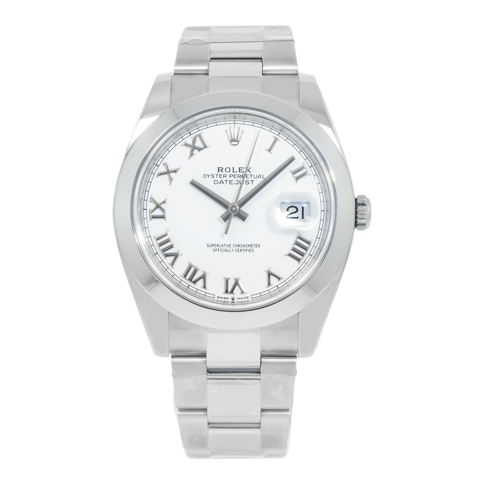 Pre-Owned-Rolex-Datejust-41-White-Roman-Dial-126300-Smooth-Bezel-Steel-Mens-Watch-JD-Watches-NY.png Rolex Datejust 41 White Roman Dial 126300 Smooth Bezel Steel Mens Watch - Image 1
