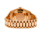 Rolex Day-Date II 41mm 218235 – Black Dial with Factory Ruby & Diamond Markers – 18K Rose Gold President Bracelet - Image 4