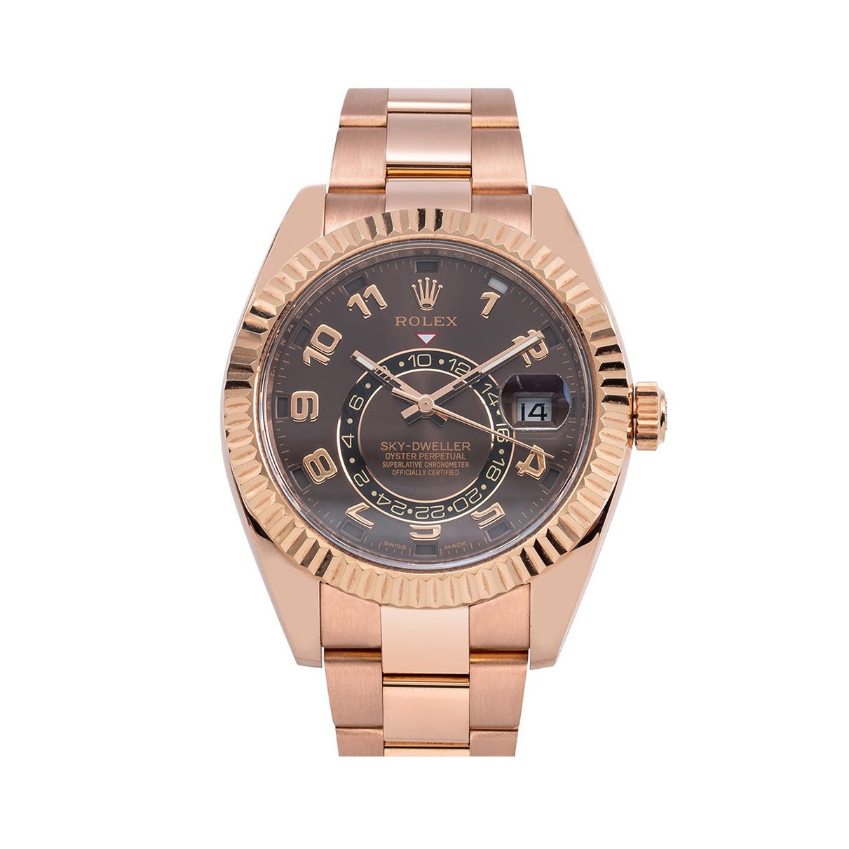 Pre-Owned-Rolex-Sky-Dweller-Rose-Gold-326935-Brown-Arabic-Dial-Oyster-Bracelet-JD-Watches-NY.jpg Rolex Sky Dweller Rose Gold 326935 Brown Arabic Dial Oyster Bracelet - Image 1
