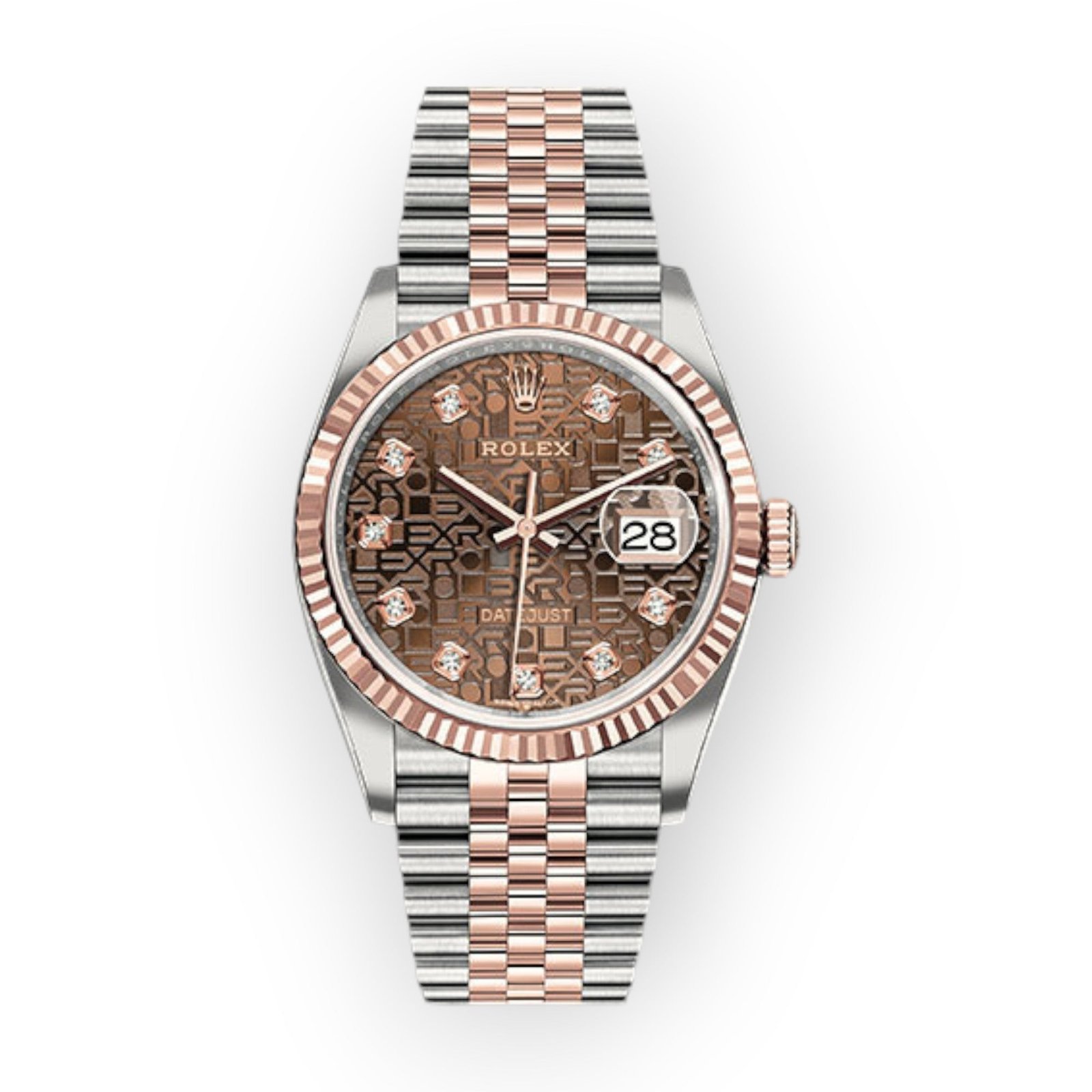 Pre-Owned-Rolex-Steel-and-Everose-Datejust-36-Watch-126231-Chocolate-Jubilee-Diamond-Dial-Jubilee-Bracelet-JD-Watches-NY.jpg Rolex Steel and Everose Datejust 36 Watch 126231 Chocolate Jubilee Diamond Dial - Jubilee Bracelet - 图片 1