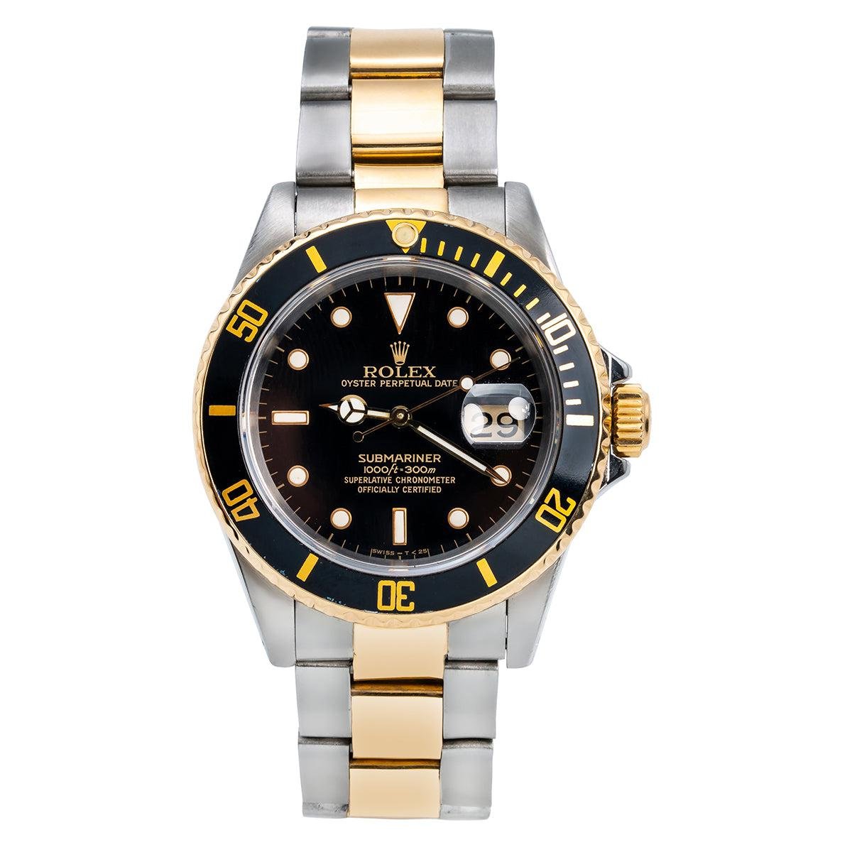 Pre-Owned-Rolex-Submariner-40MM-Two-Tone-Watch-Black-Bezel-Black-Dial-16613-JD-Watches-NY.jpg Rolex Submariner 40MM Two Tone Watch Black Bezel Black Dial 16613 - Image 1