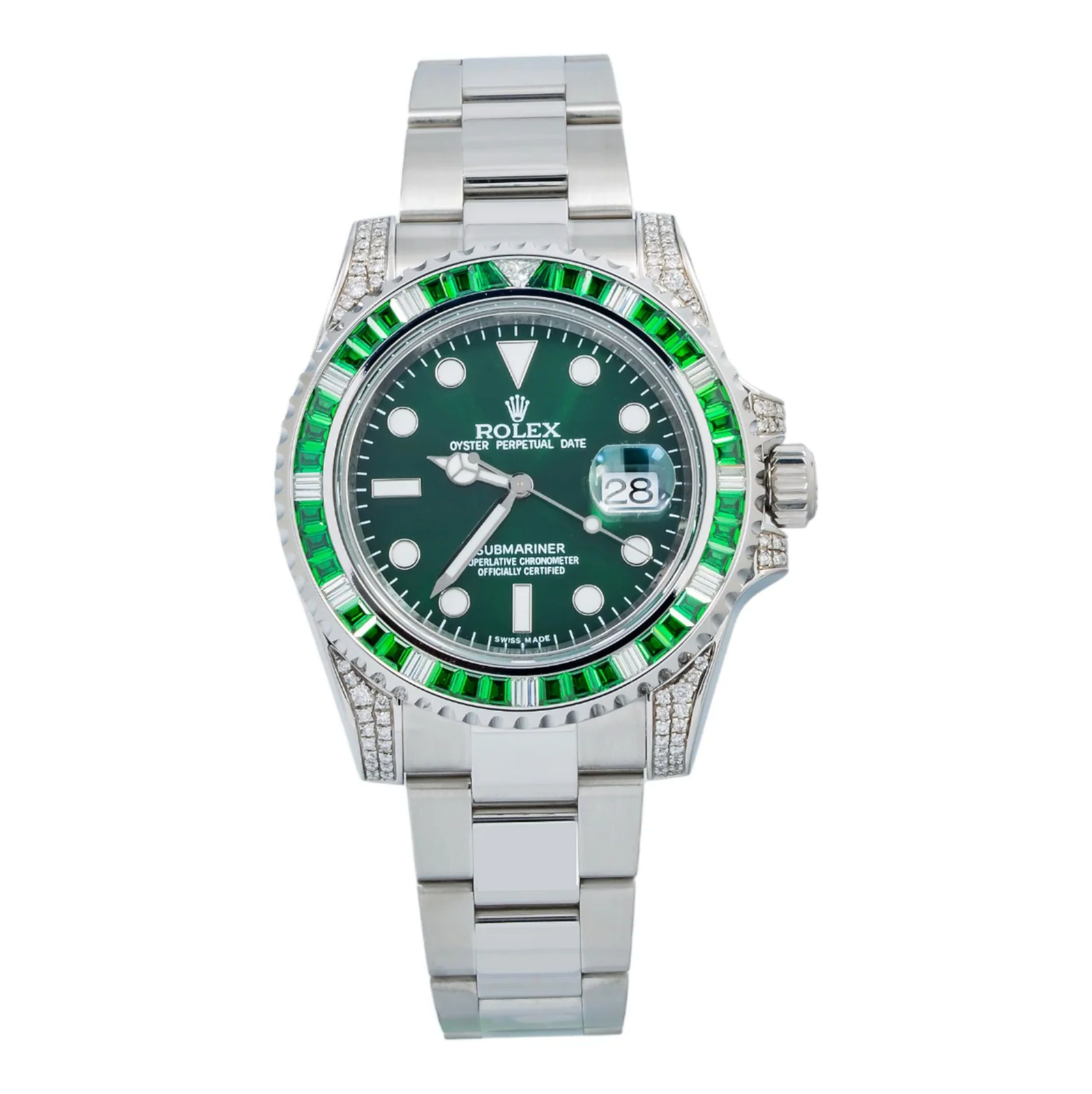 Pre-Owned-Rolex-Submariner-Date-40mm-Green-Dial-Ref_-116610LN-Stainless-Steel-with-Custom-Diamond-Gemstone-Bezel-JD-Watches-NY.png Rolex Submariner Date 40mm Green Dial – Ref. 116610LN – Stainless Steel with Custom Diamond & Gemstone Bezel - 图片 1