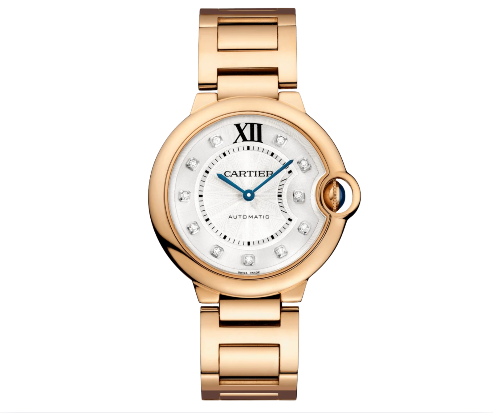 Screenshot2025-08-05at3.35.33PM.png Cartier Ballon Bleu 36 mm 18K Rose Gold Automatic – Silver Diamond Dial 11×0.10 ct – Ref. CRWE902026 - 图片 1