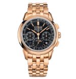 41mm Perpetual Calendar Chrono 18k Rose Gold Ebony Black Dial On Bracelet
