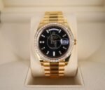 Rolex Day-Date 40 Yellow Gold Black Diamond Dial & Diamond Bezel President Bracelet 228348RBR - - Image 2