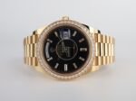 Rolex Day-Date 40 Yellow Gold Black Diamond Dial & Diamond Bezel President Bracelet 228348RBR - - Image 4