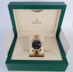 Rolex Day-Date 40 Yellow Gold Black Diamond Dial & Diamond Bezel President Bracelet 228348RBR - - Image 3